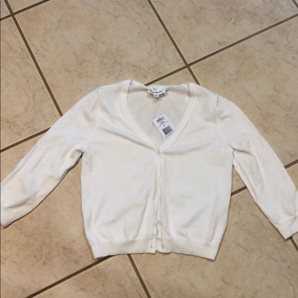 🍁3/4 length white cardigan new with tags